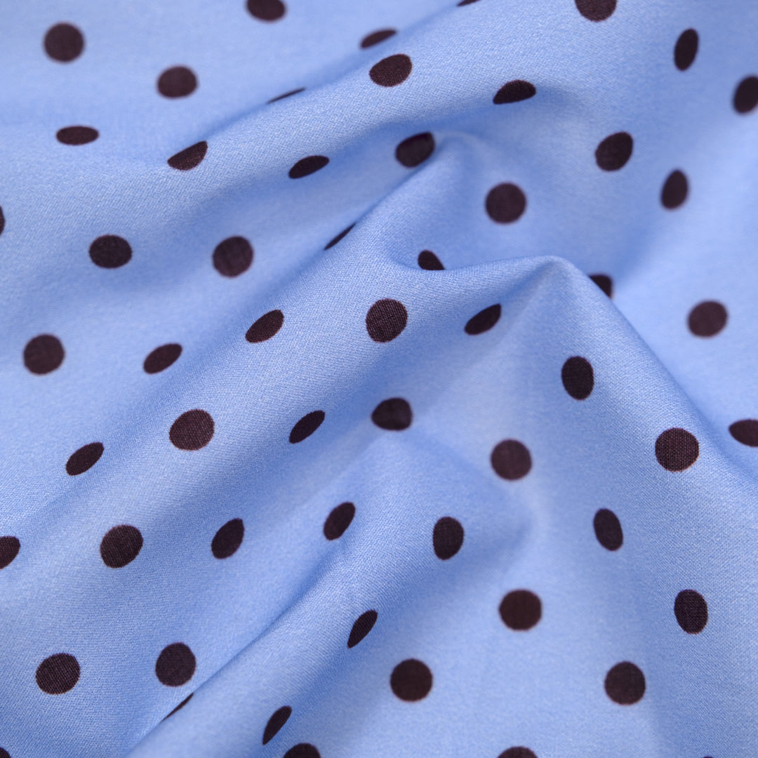 *Imperfect Little Dots Printed Cotton Lawn - Baby Blue/Shadow | Blackbird Fabrics