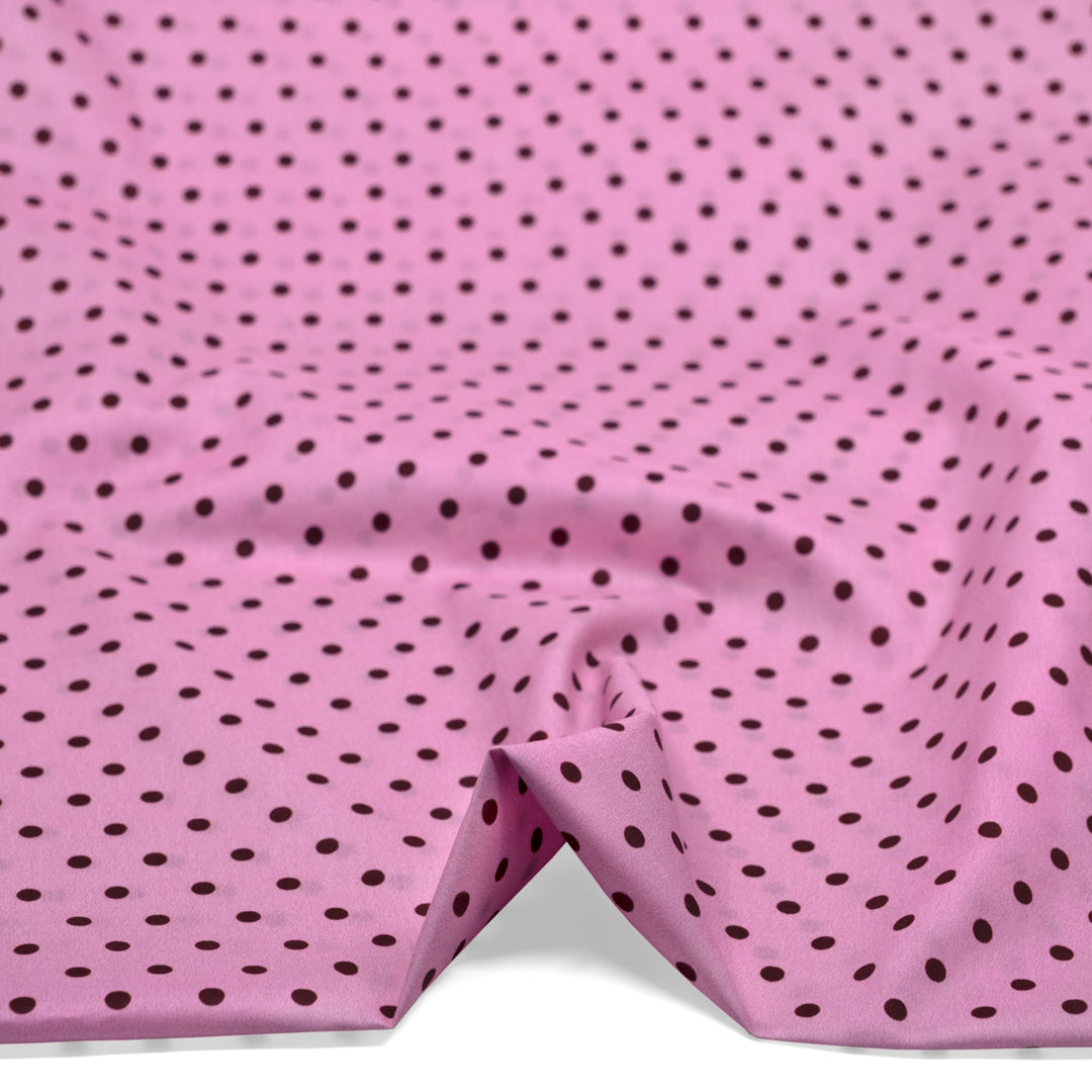 *Imperfect Little Dots Printed Cotton Lawn - Frosting/Maroon | Blackbird Fabrics