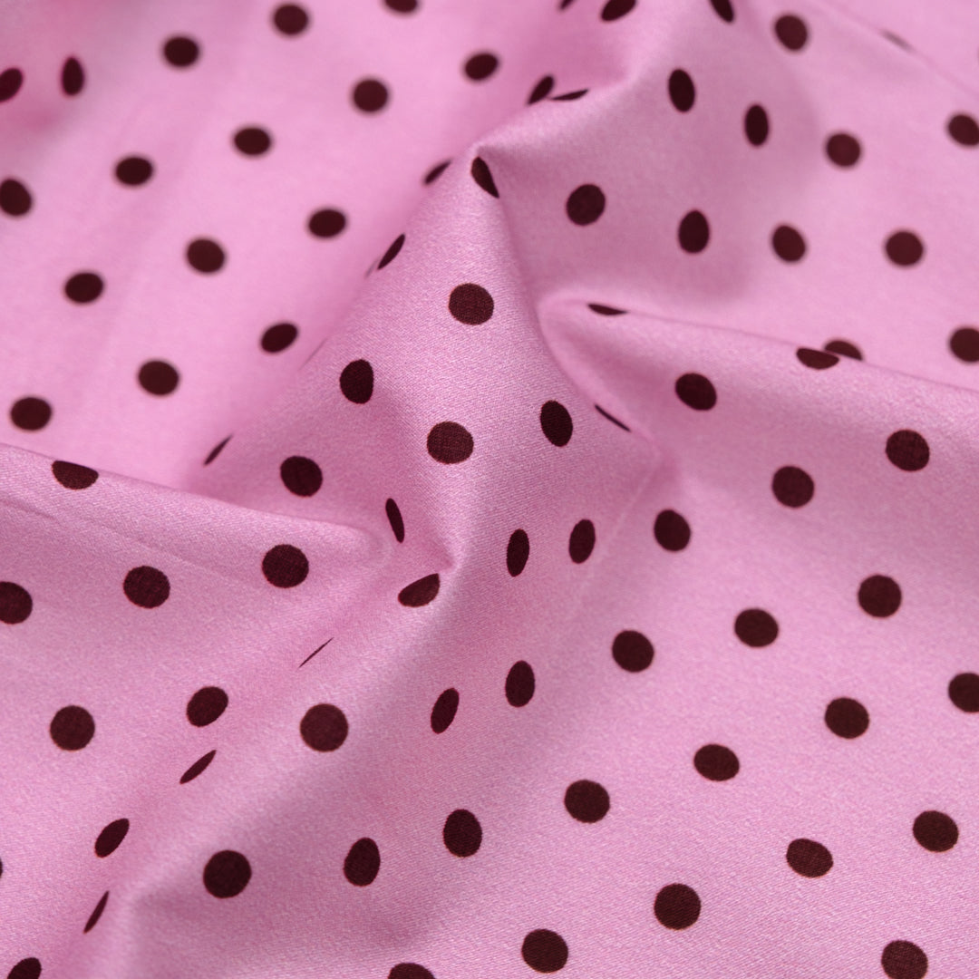 *Imperfect Little Dots Printed Cotton Lawn - Frosting/Maroon | Blackbird Fabrics