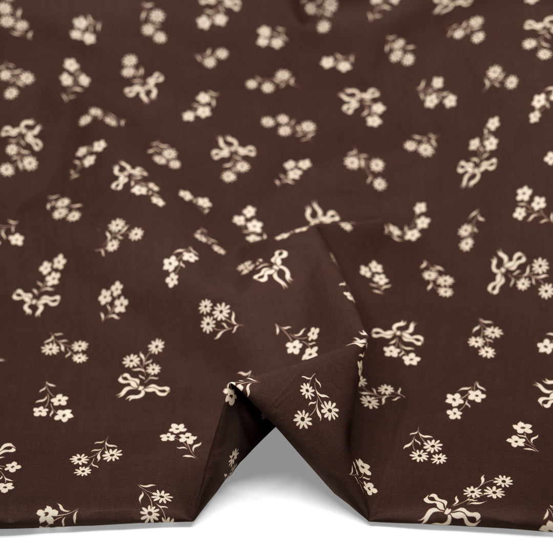 Darling Cotton Lawn - Coffee Bean/Ivory | Blackbird Fabrics