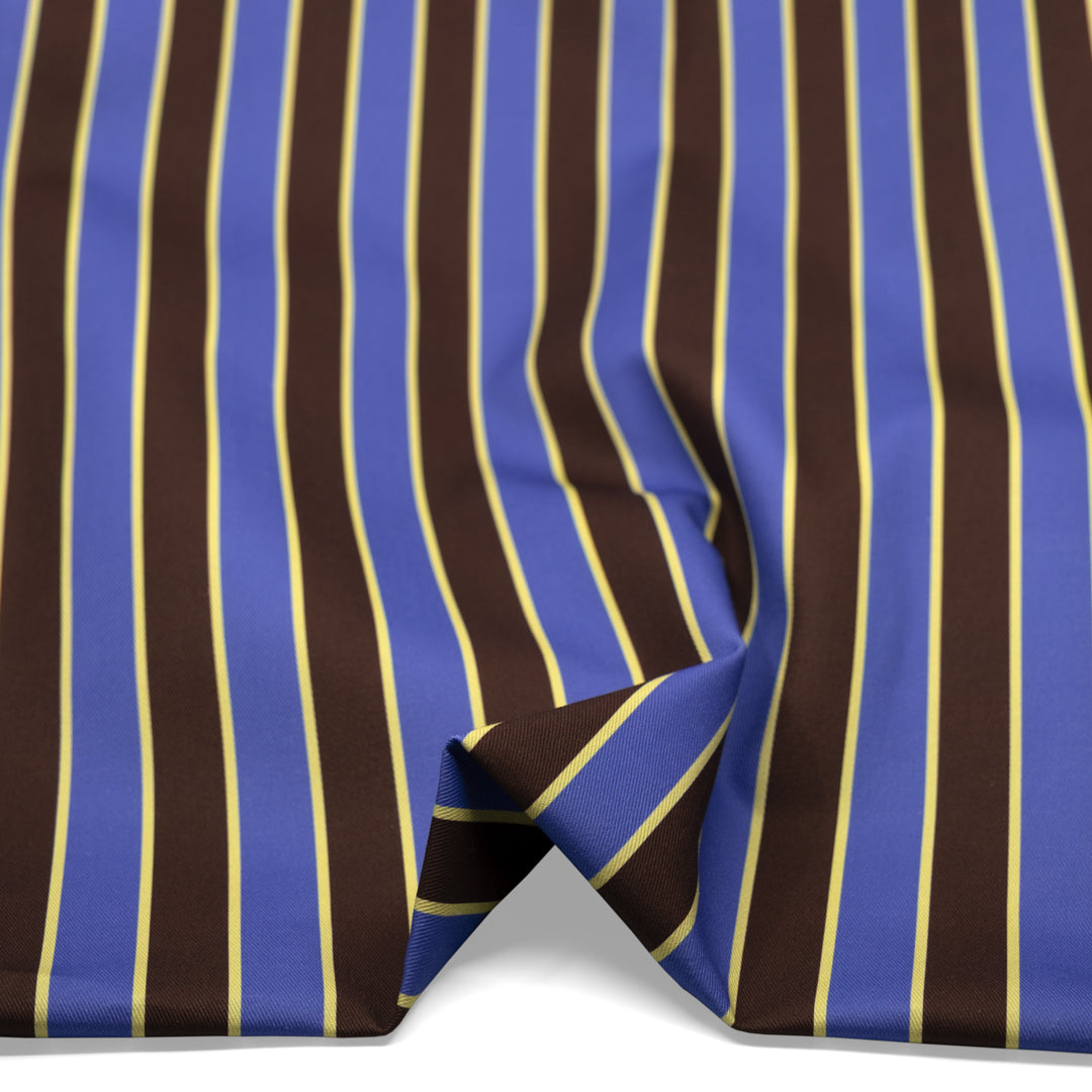 Vacation Stripe Printed Cotton Twill - Belize/Kalamata | Blackbird Fabrics