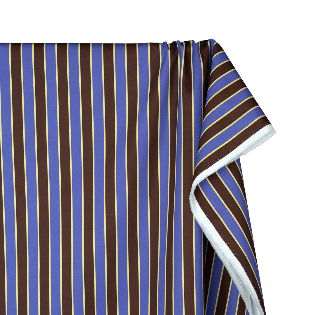 Vacation Stripe Printed Cotton Twill - Belize/Kalamata | Blackbird Fabrics