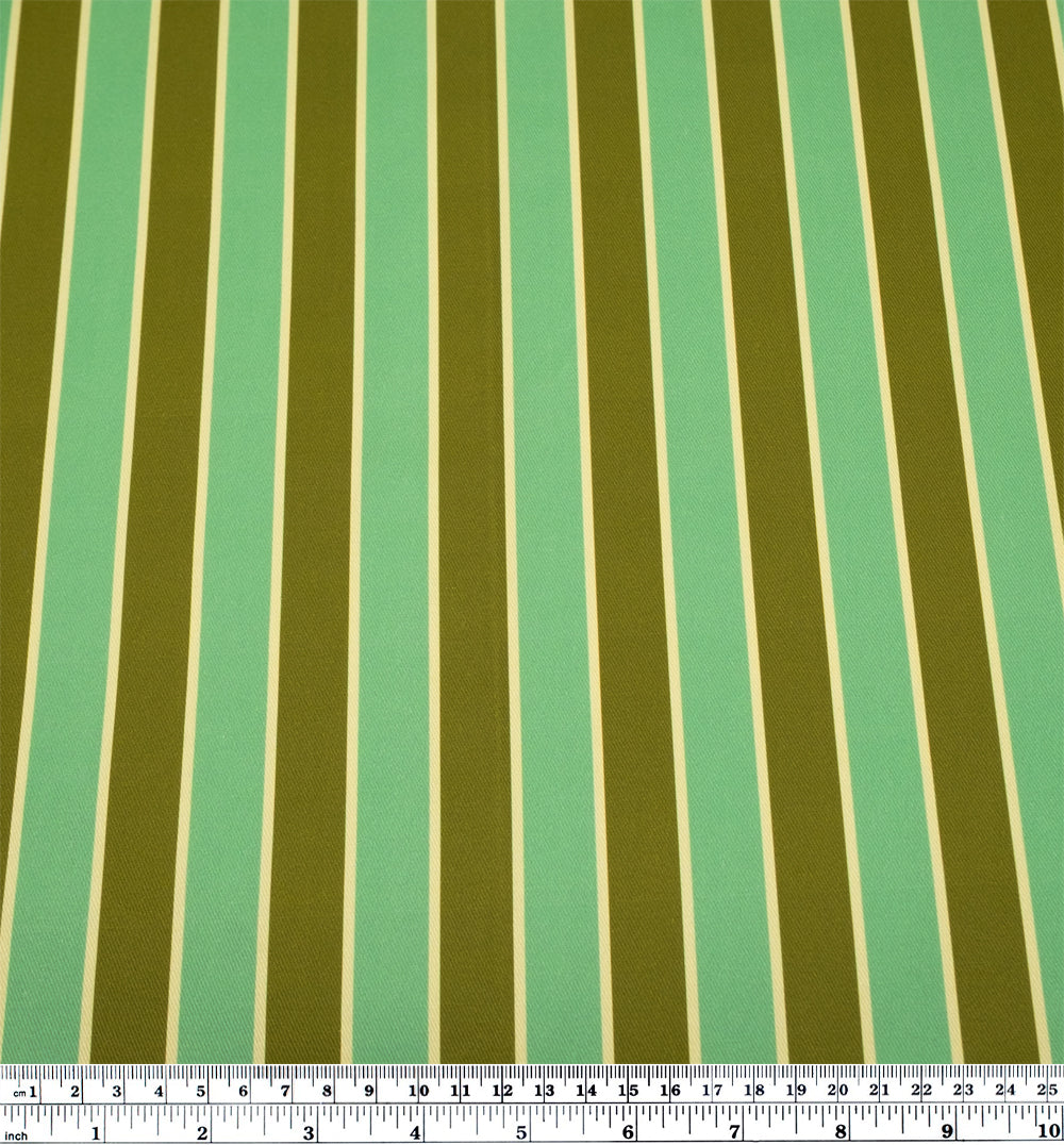 Vacation Stripe Printed Cotton Twill - Spearmint/Basil | Blackbird Fabrics
