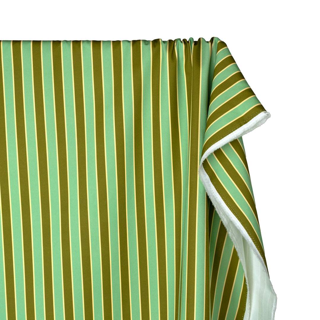Vacation Stripe Printed Cotton Twill - Spearmint/Basil | Blackbird Fabrics