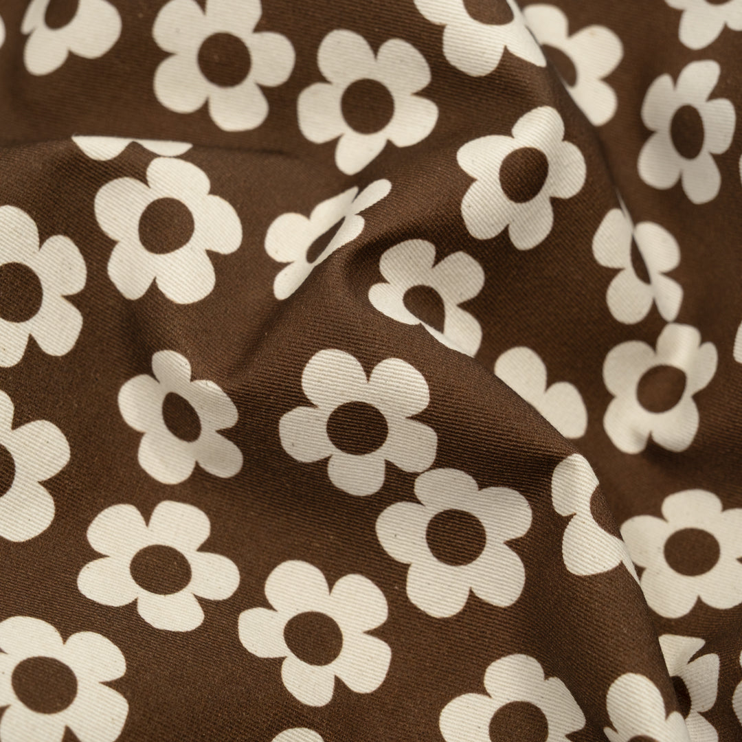 Buttercup Printed Cotton Twill - Nutshell | Blackbird Fabrics