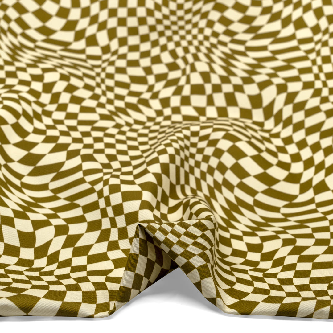 Magic Eye Printed Cotton Twill - Cactus/Cream | Blackbird Fabrics