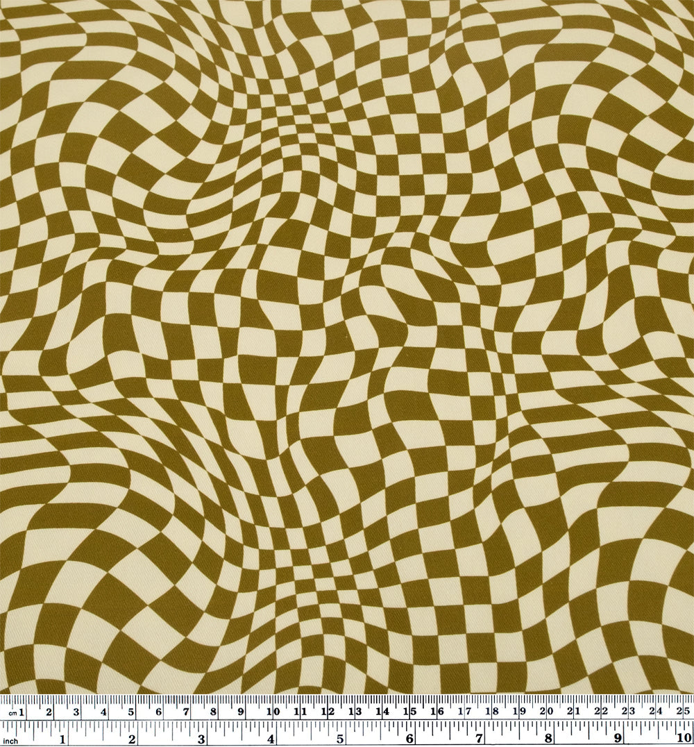 Magic Eye Printed Cotton Twill - Cactus/Cream | Blackbird Fabrics