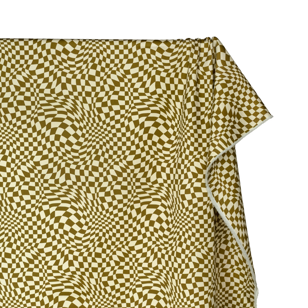 Magic Eye Printed Cotton Twill - Cactus/Cream | Blackbird Fabrics
