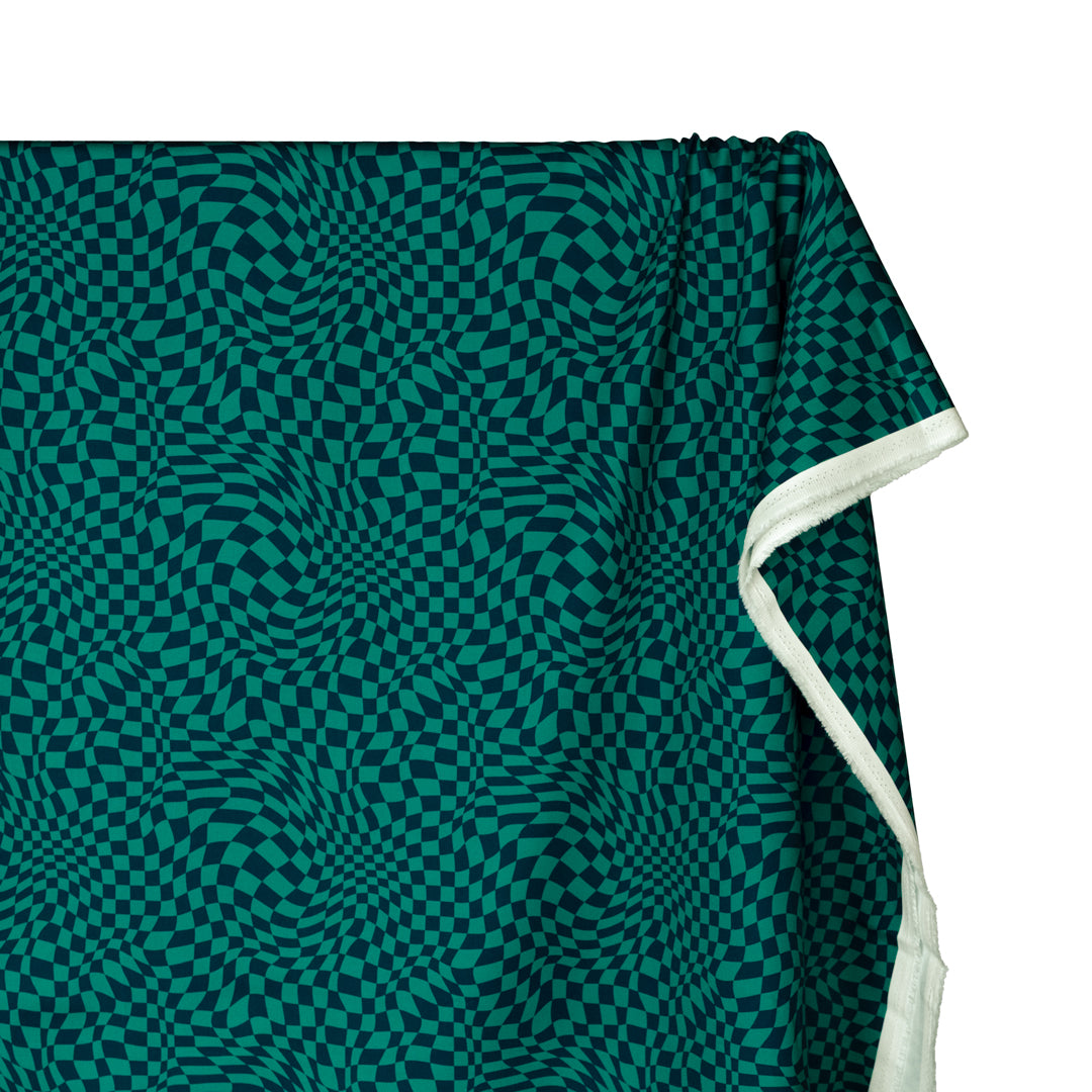 Magic Eye Printed Cotton Twill - Beetle/Denim | Blackbird Fabrics