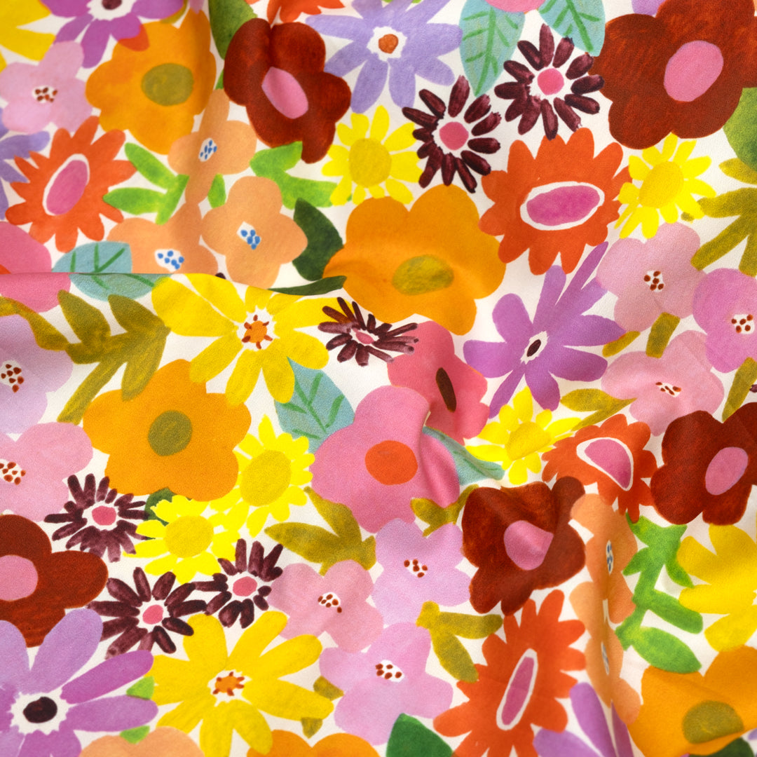 Garden Medley Lightweight Cotton Twill - Berry Bliss | Blackbird Fabrics