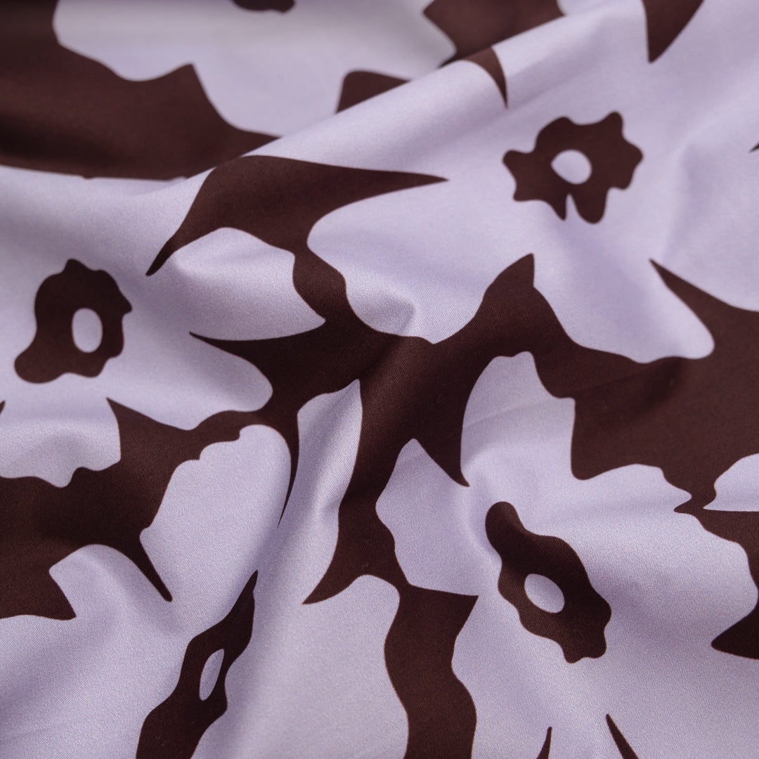 Poppy Field Cotton Twill Shirting - Cabernet/Wisteria | Blackbird Fabrics