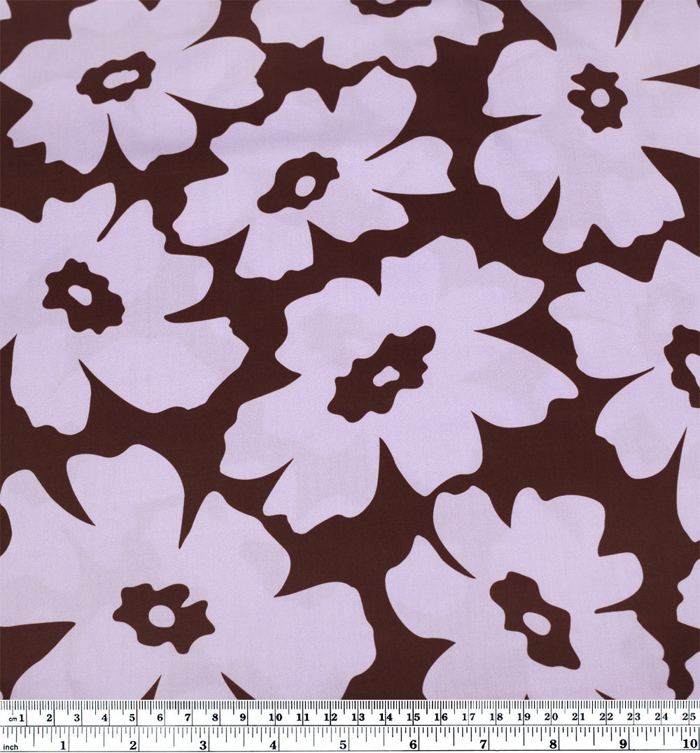 Poppy Field Cotton Twill Shirting - Cabernet/Wisteria | Blackbird Fabrics
