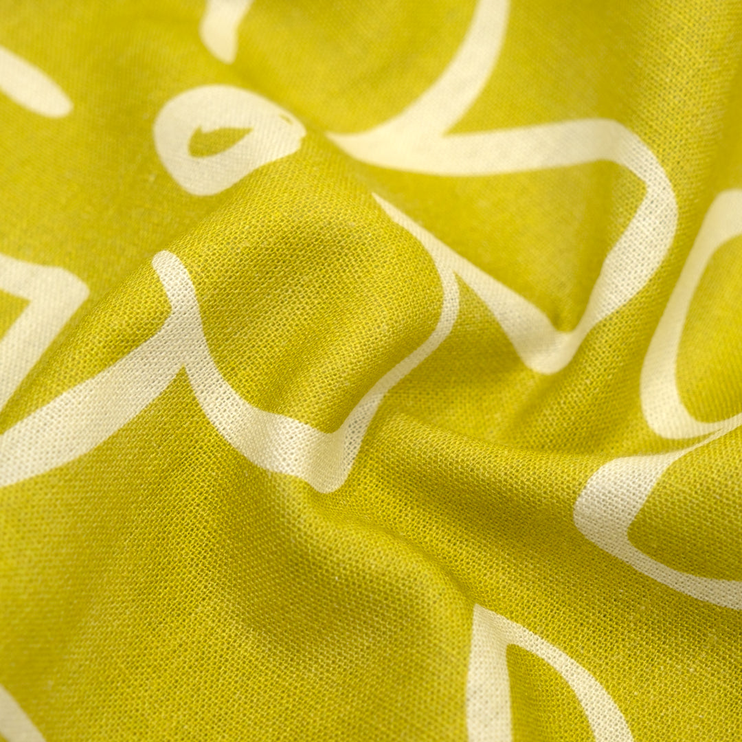Doodle Daisy Linen Viscose Blend - Mojito | Blackbird Fabrics