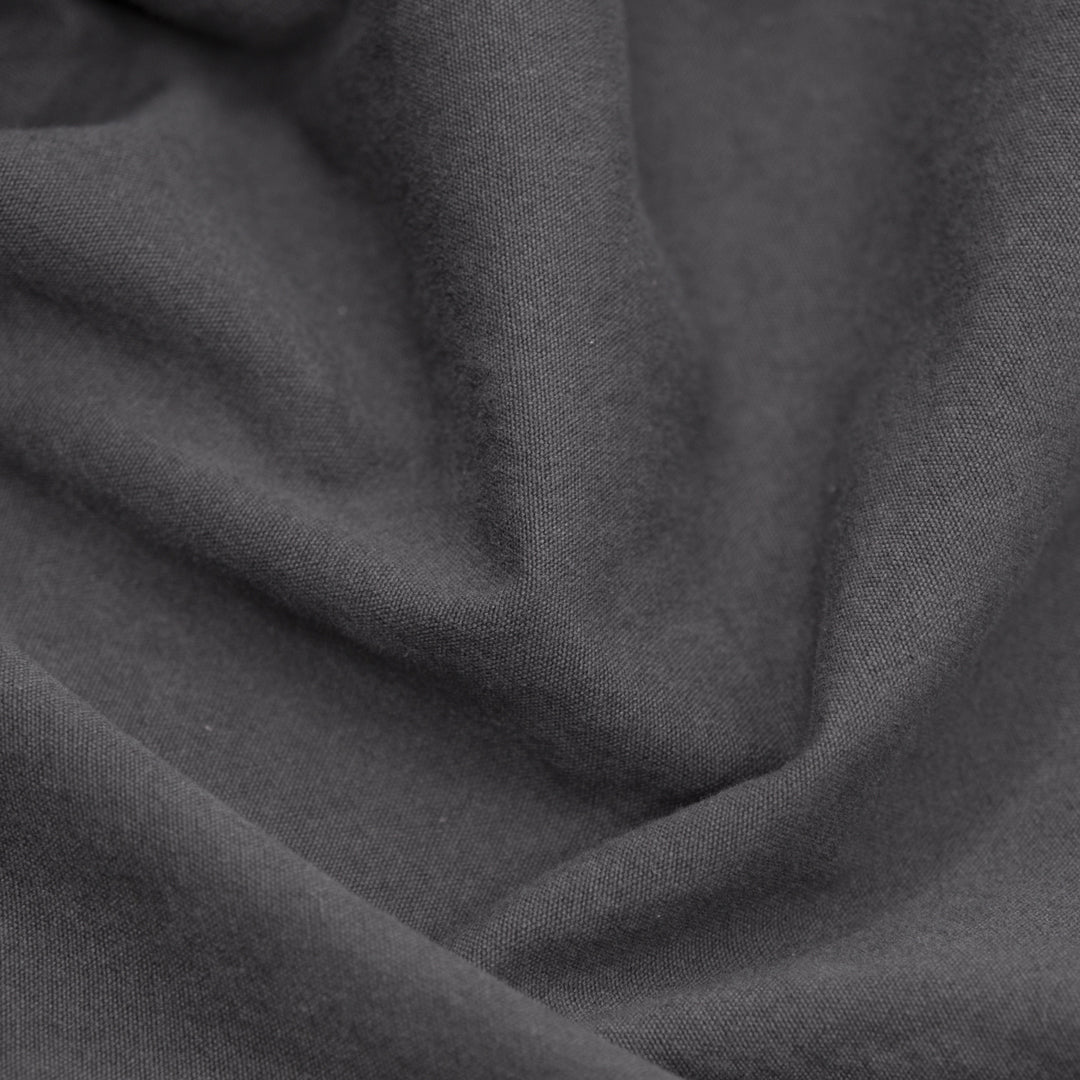 7oz Softened Organic Cotton - Charcoal | Blackbird Fabrics