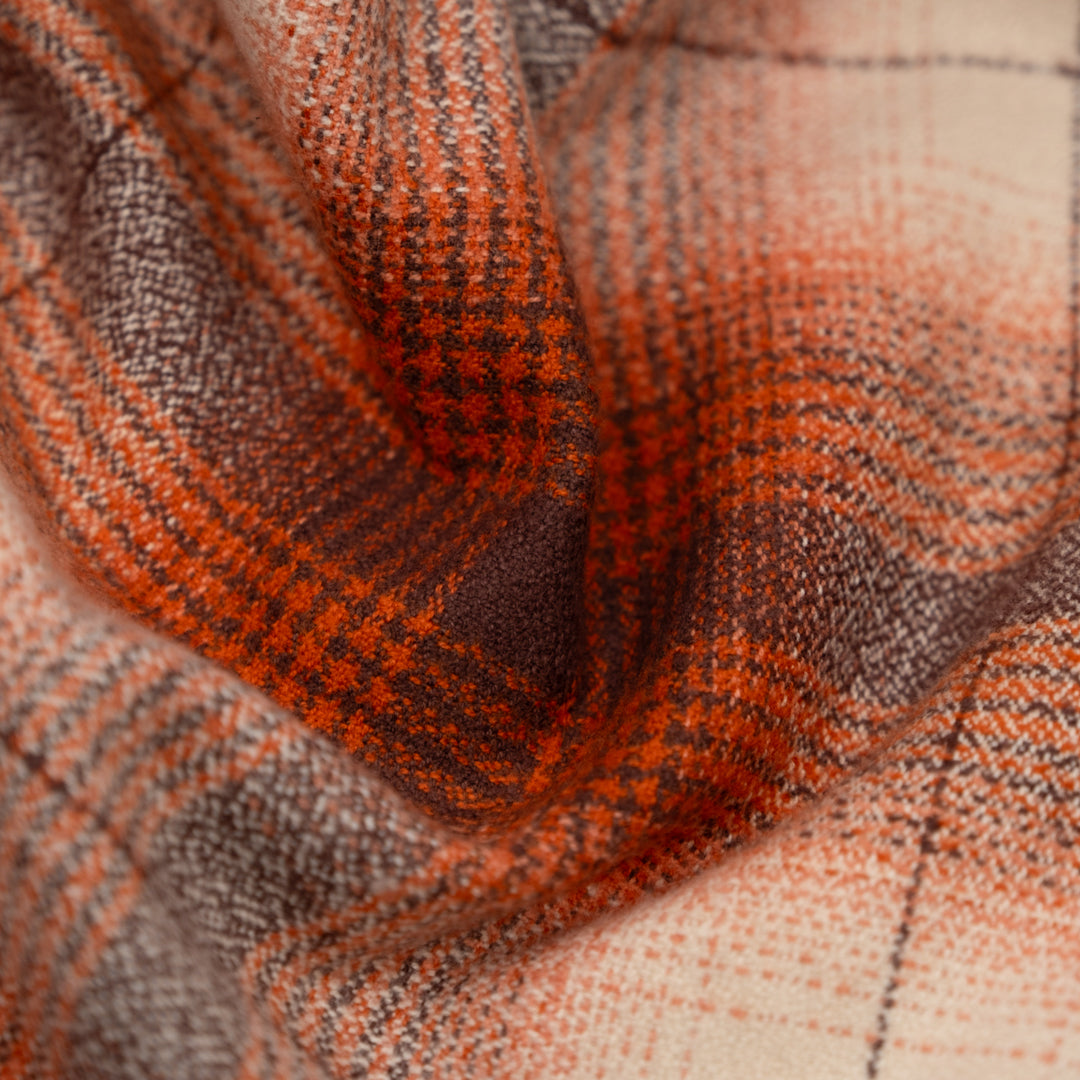 Plaid Cotton Flannel - Burnt Orange/Ivory | Blackbird Fabrics