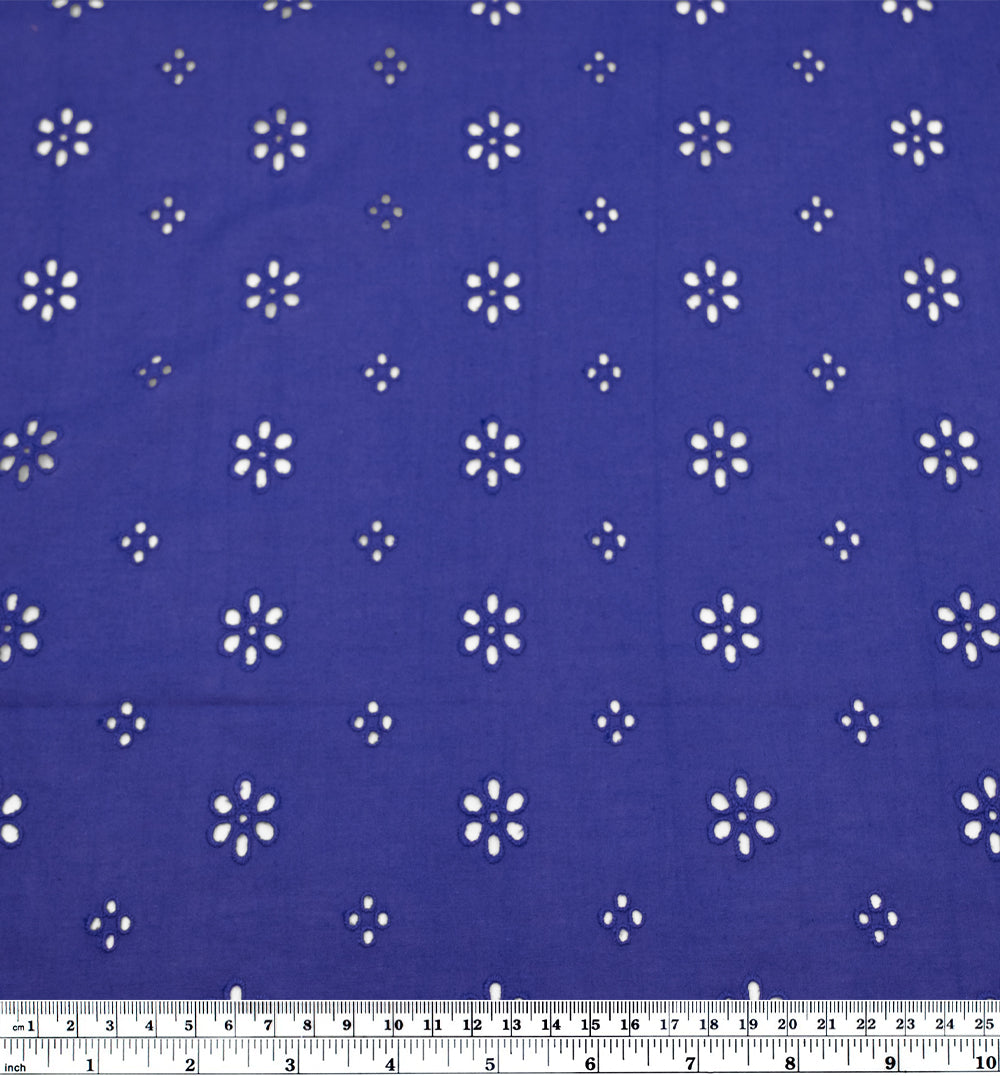 Garden Whispers Cotton Eyelet - Lapis | Blackbird Fabrics