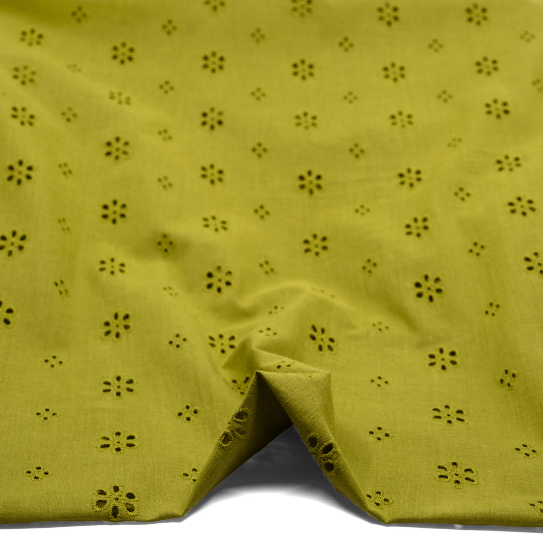 Garden Whispers Cotton Eyelet - Pear | Blackbird Fabrics