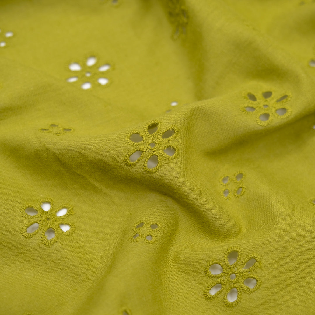 Garden Whispers Cotton Eyelet - Pear | Blackbird Fabrics