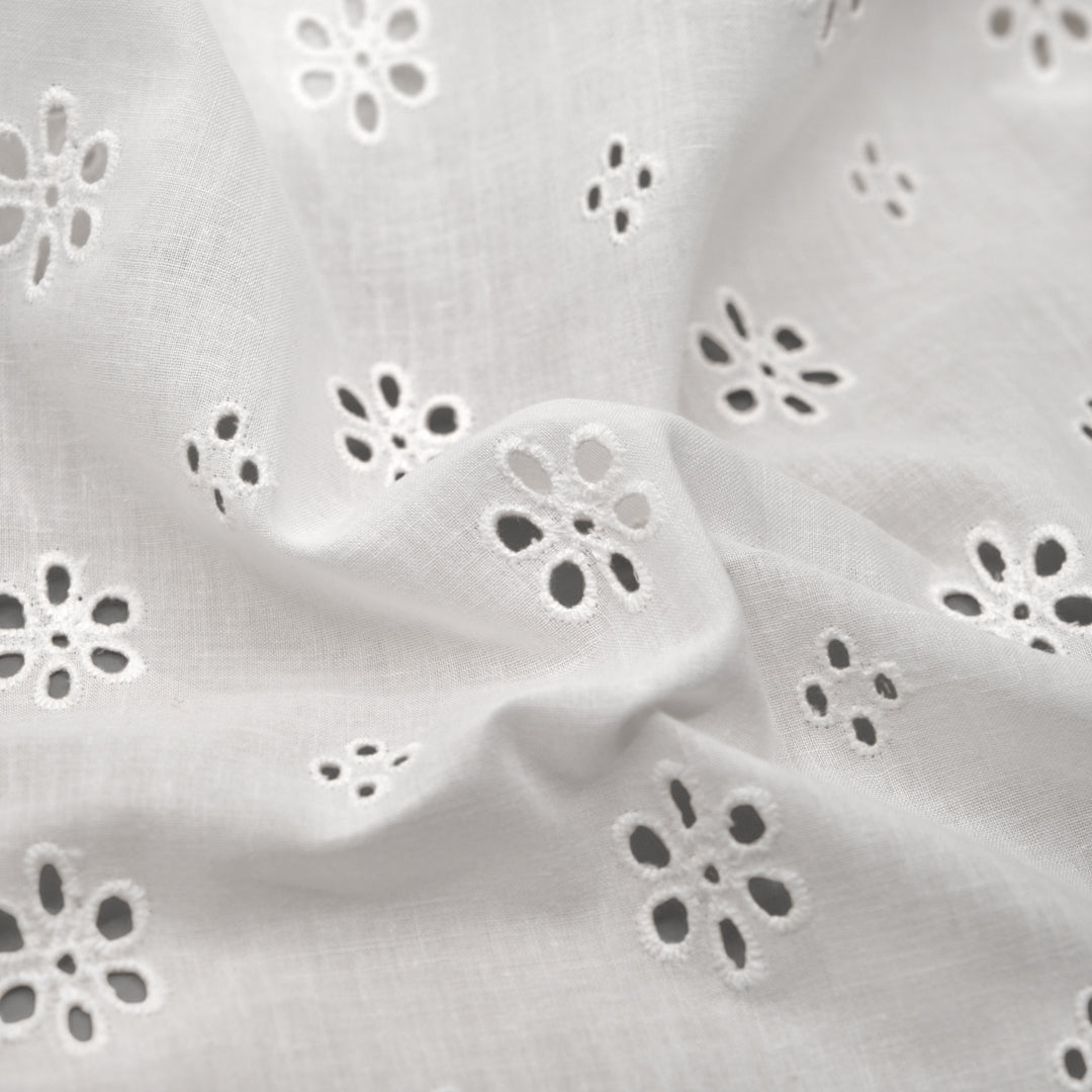 Garden Whispers Cotton Eyelet - White | Blackbird Fabrics