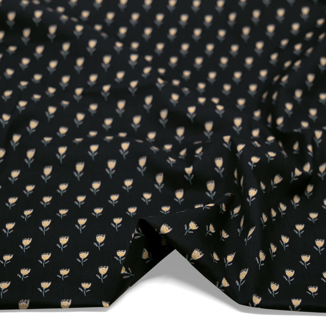 Earthen Printed Cotton Lawn - Black/Multi | Blackbird Fabrics