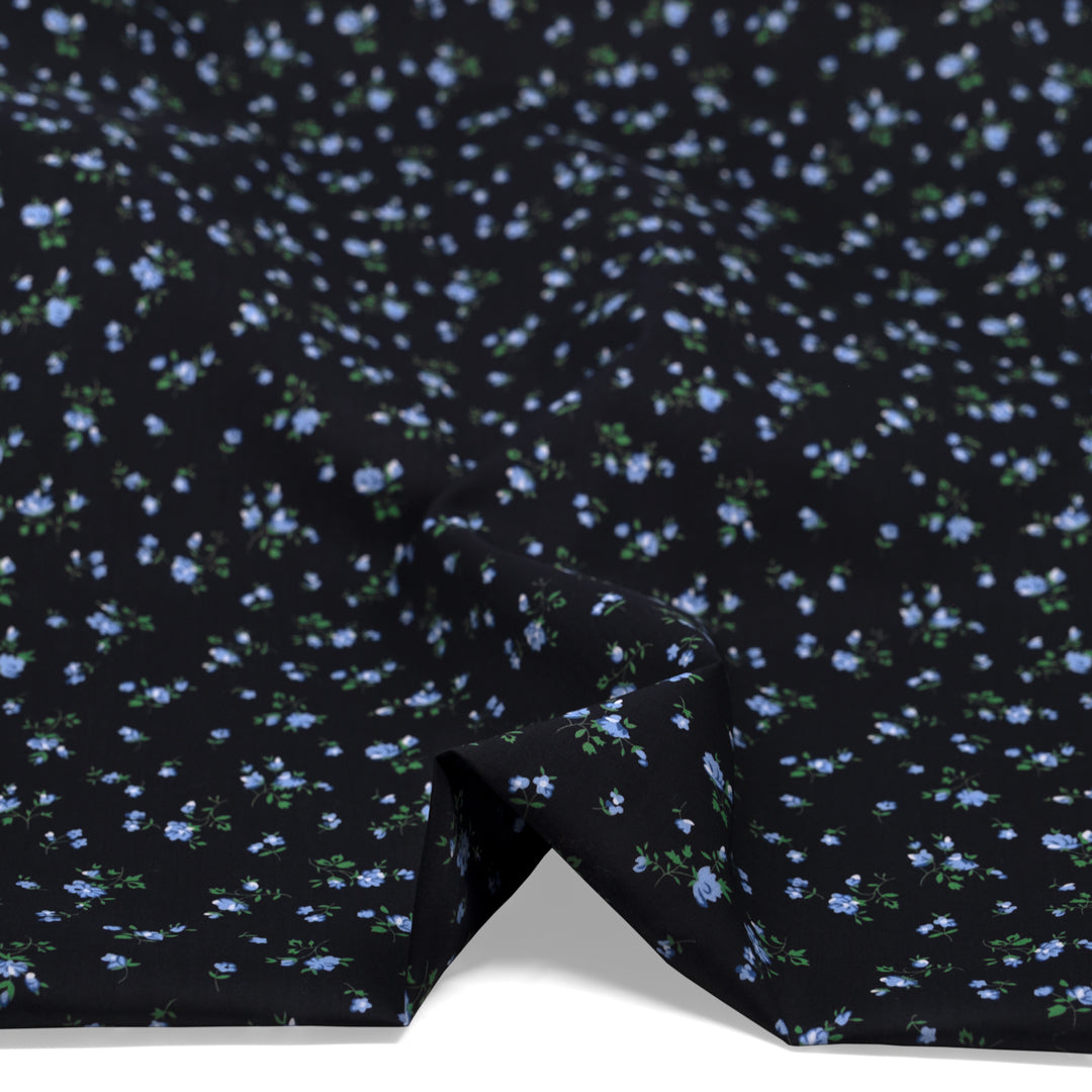 Minuet Printed Cotton Lawn - Midnight Blue/Cornflower | Blackbird Fabrics