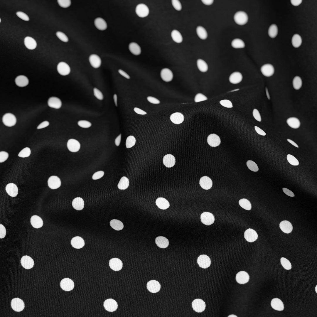 Little Dots Printed Cotton Lawn - Black/White | Blackbird Fabrics