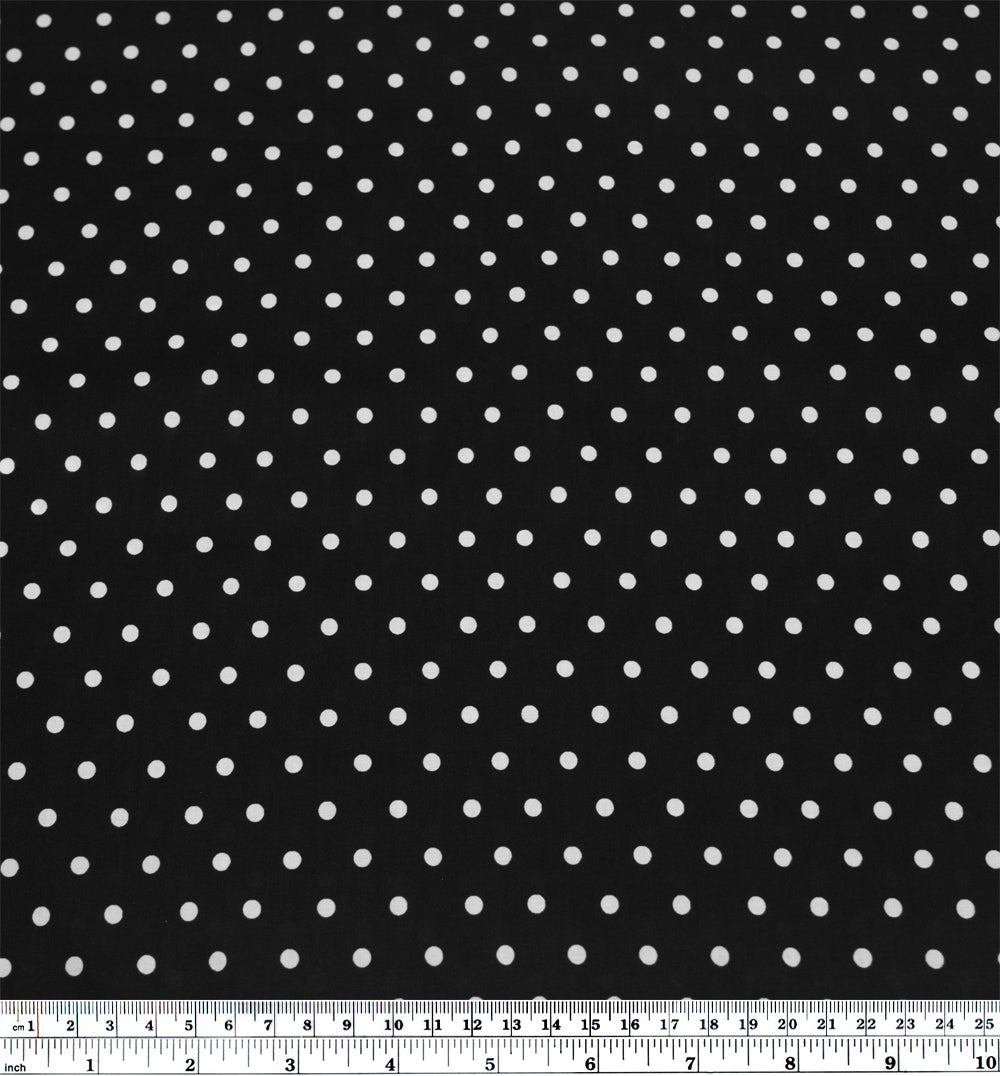 Little Dots Printed Cotton Lawn - Black/White | Blackbird Fabrics
