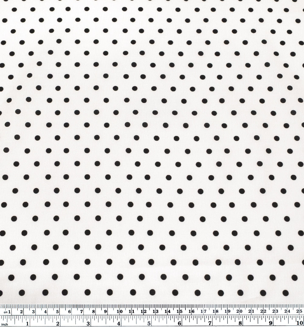 Little Dots Printed Cotton Lawn - Ivory/Black | Blackbird Fabrics