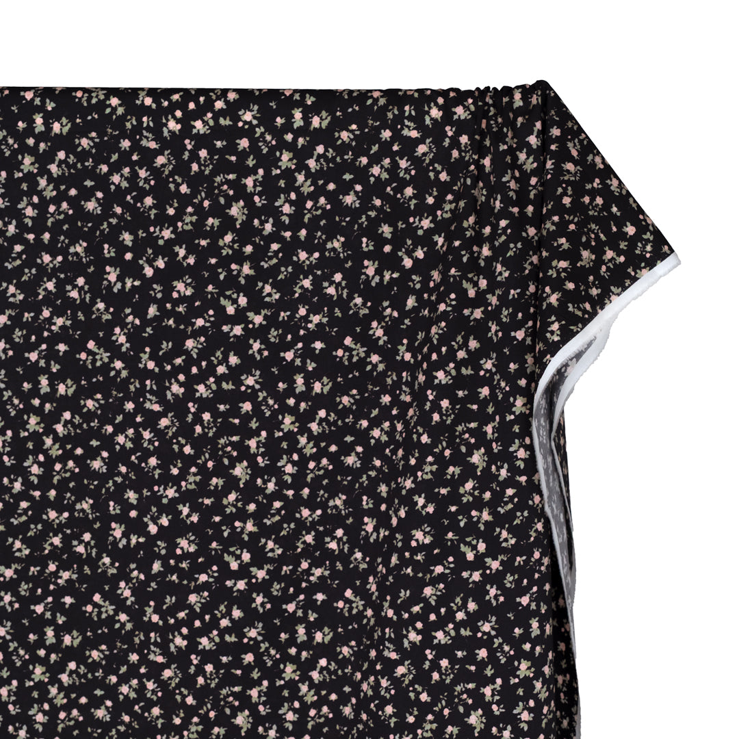 Eden Printed Cotton Lawn - Black/Petal/Sage | Blackbird Fabrics