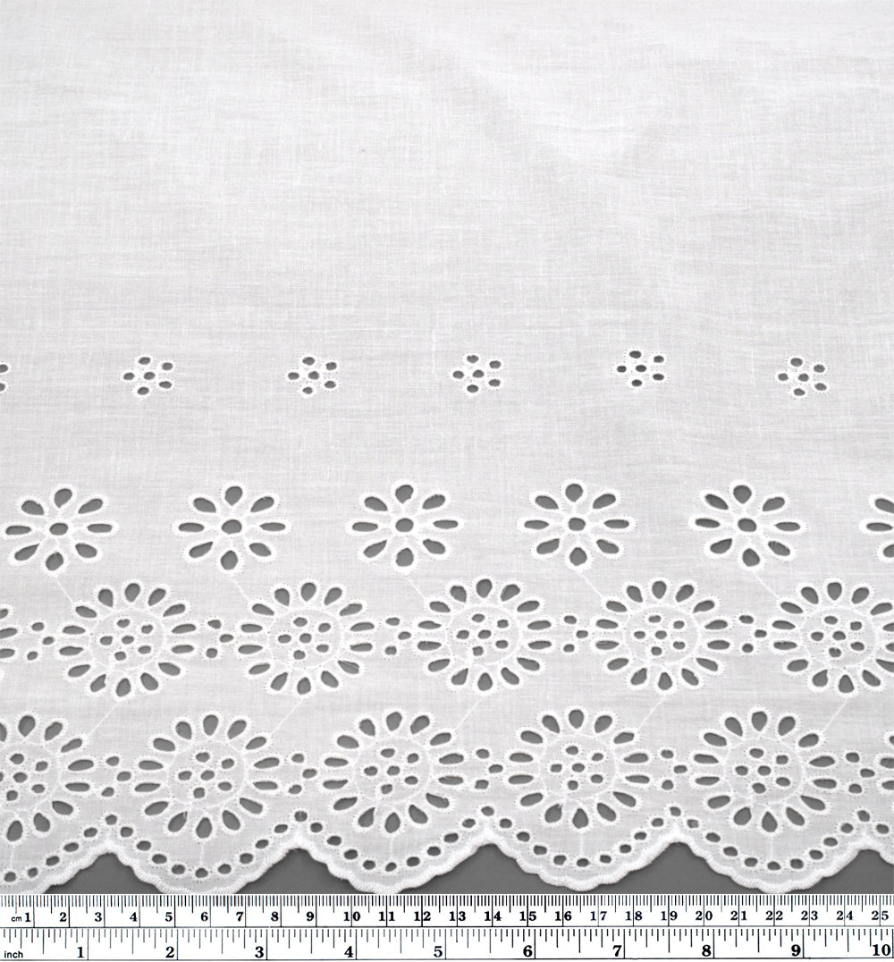Scalloped Cotton Trim - White | Blackbird Fabrics