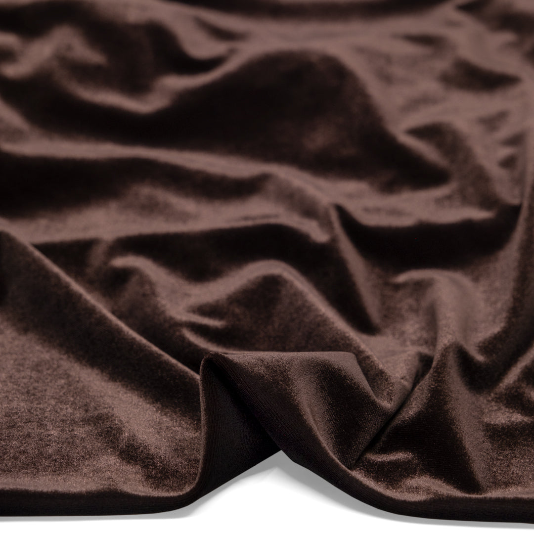 Radiant Stretch Velvet - Chocolate | Blackbird Fabrics