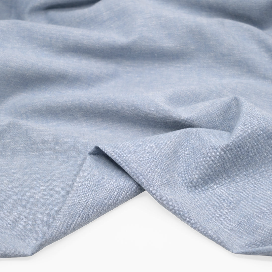 Hemp & Organic Cotton Chambray - Glacier | Blackbird Fabrics