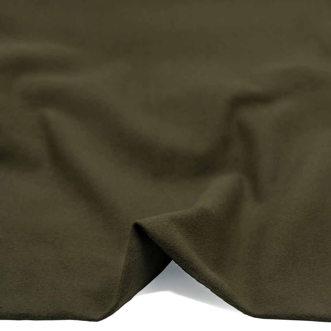 Brushed Organic Cotton Flannel Twill - Olive | Blackbird Fabrics