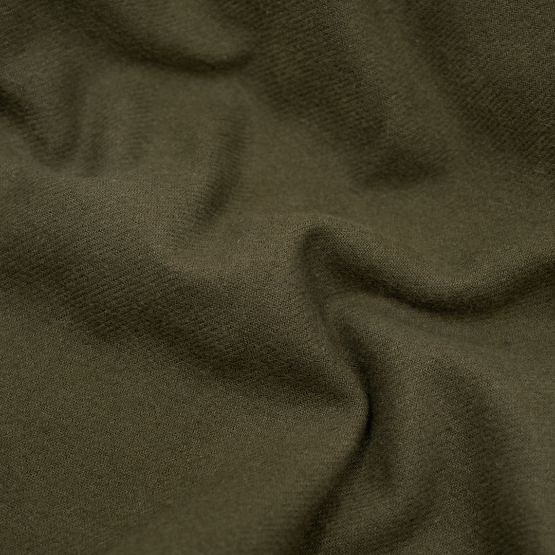 Brushed Organic Cotton Flannel Twill - Olive | Blackbird Fabrics