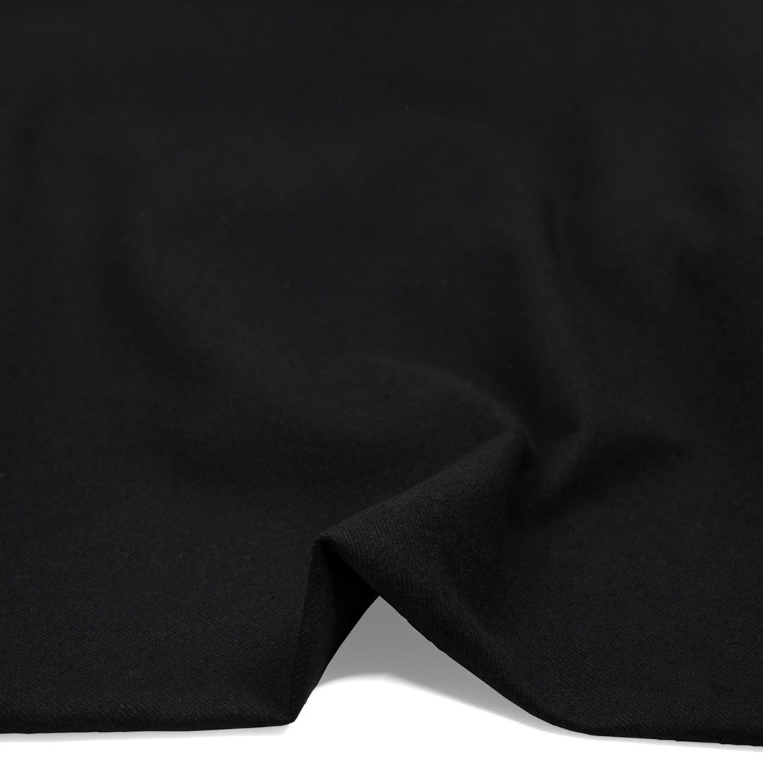 Brushed Organic Cotton Flannel Twill - Black | Blackbird Fabrics