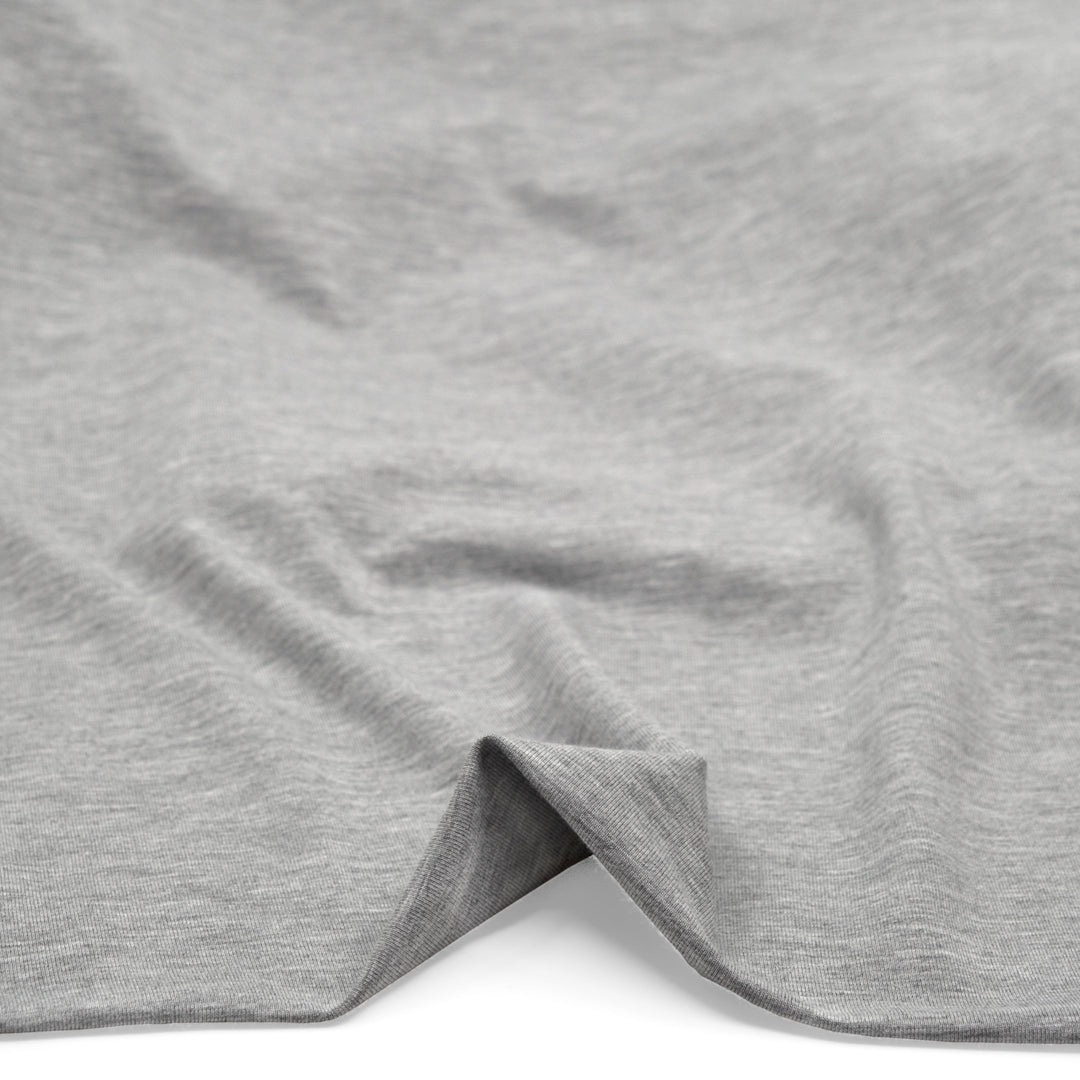 Bamboo Cotton Jersey - Light Heather Grey | Blackbird Fabrics