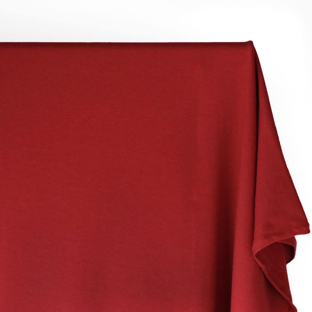 Bamboo & Cotton Stretch Fleece - Classic Red | Blackbird Fabrics
