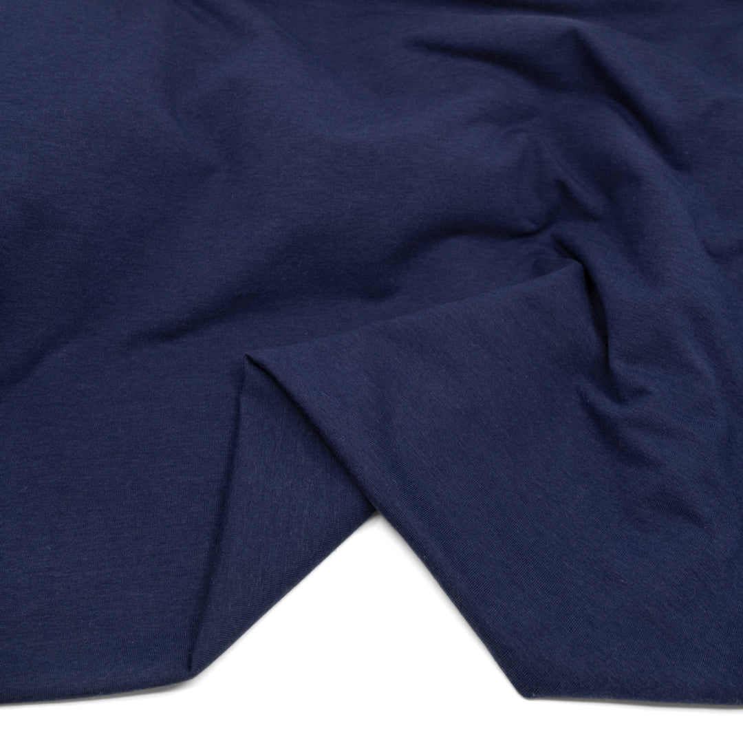 Bamboo & Cotton Stretch Fleece - Midnight Blue | Blackbird Fabrics