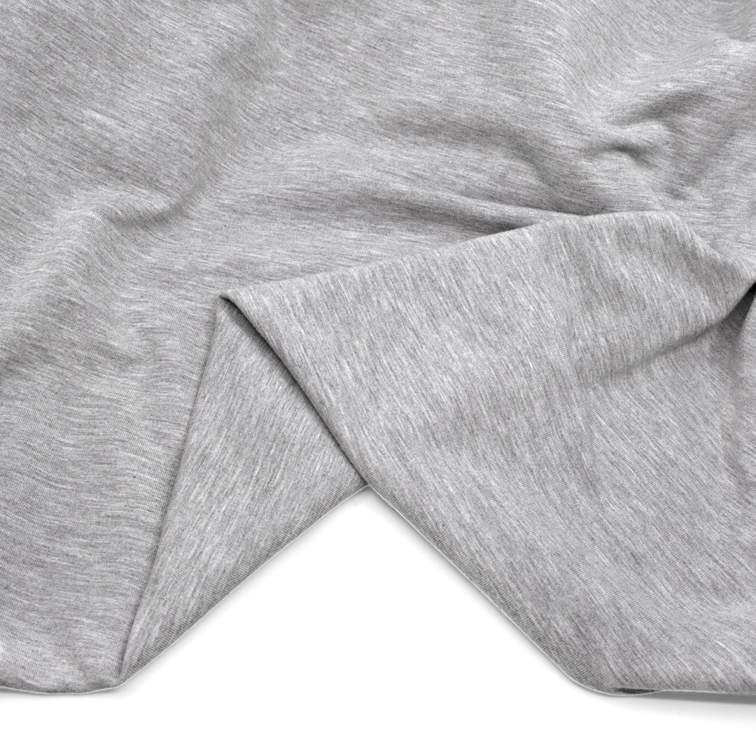 Bamboo & Cotton Stretch Fleece - Light Heather Grey | Blackbird Fabrics