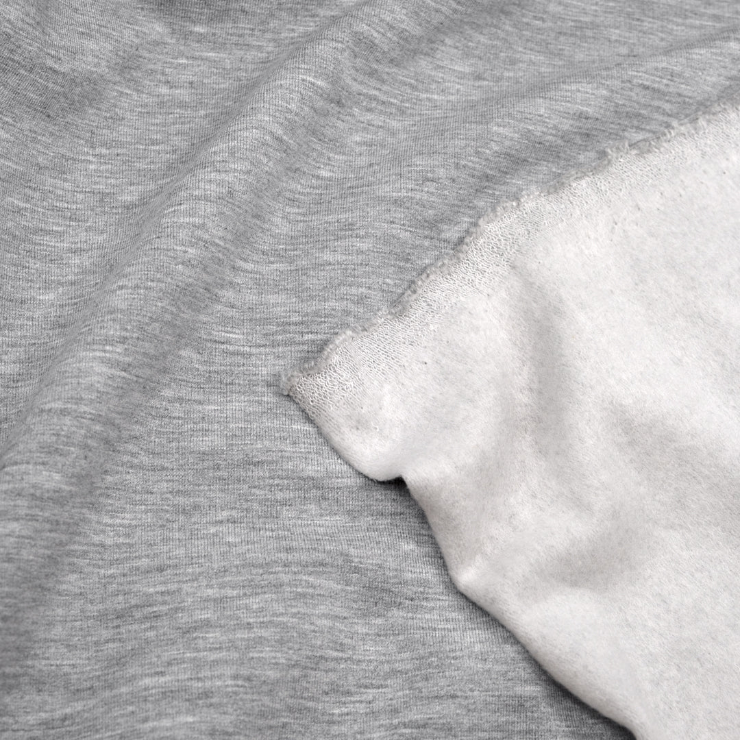 Bamboo & Cotton Stretch Fleece - Light Heather Grey | Blackbird Fabrics