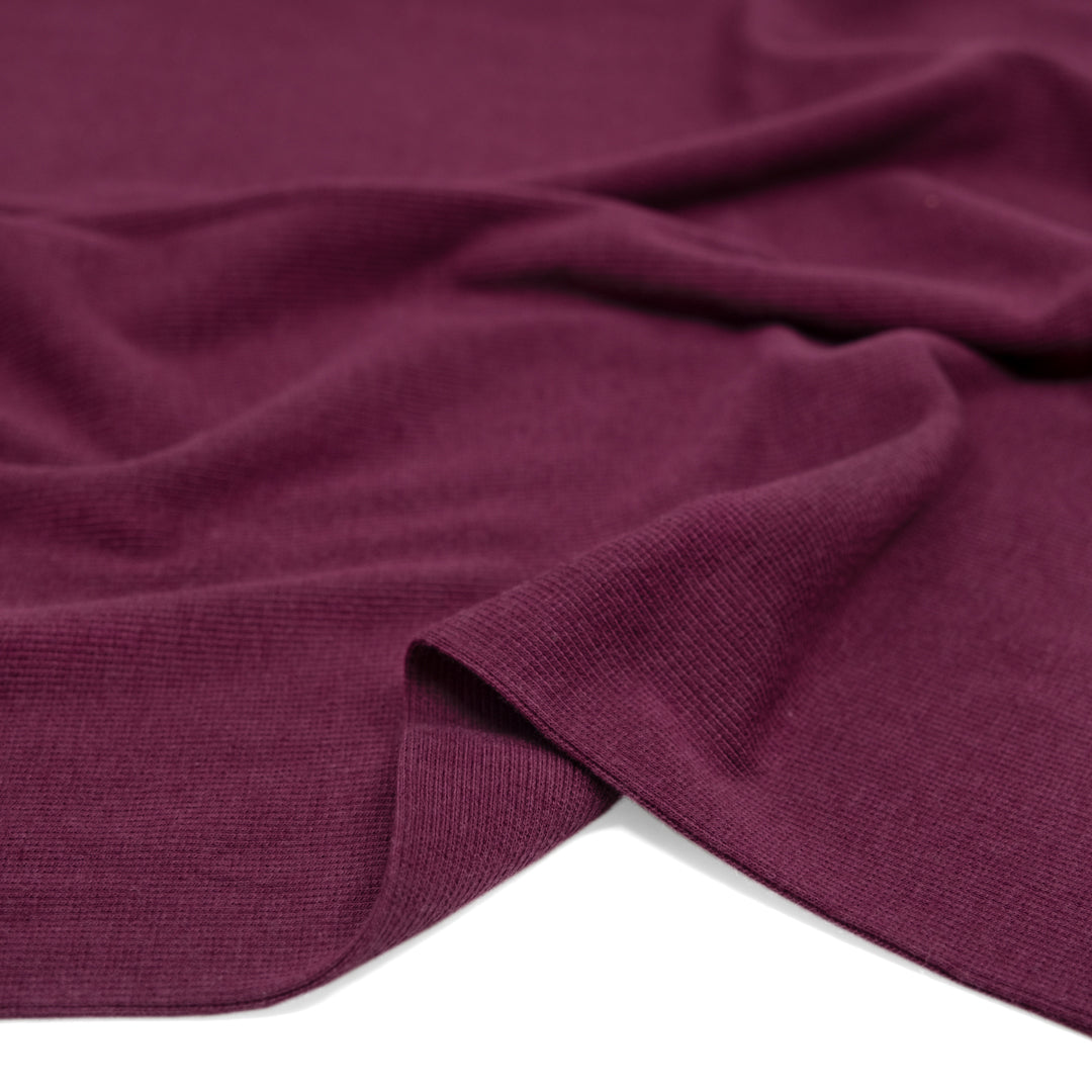 Bamboo & Cotton 2x2 Ribbing - Port | Blackbird Fabrics