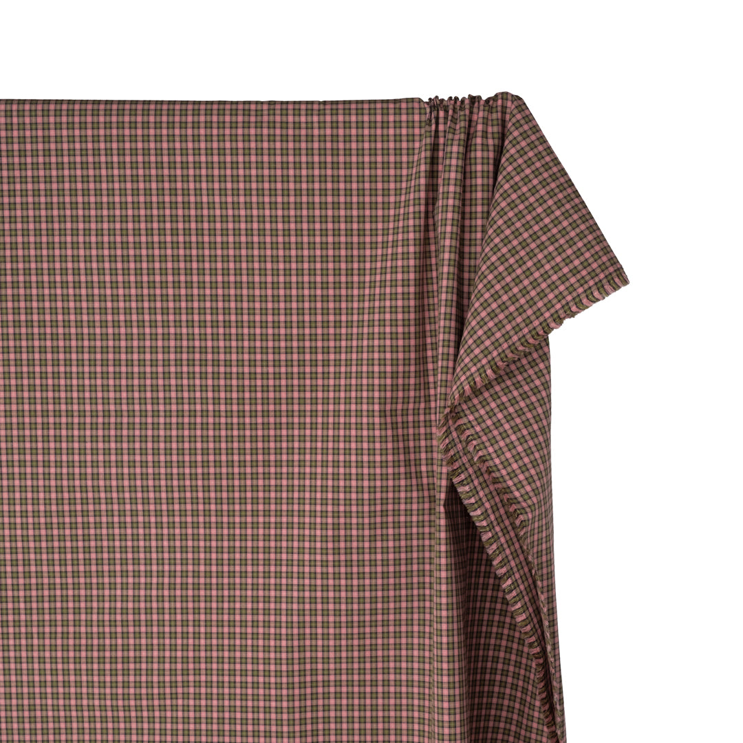 Field Day Plaid Cotton Shirting - Rose/Basil | Blackbird Fabrics