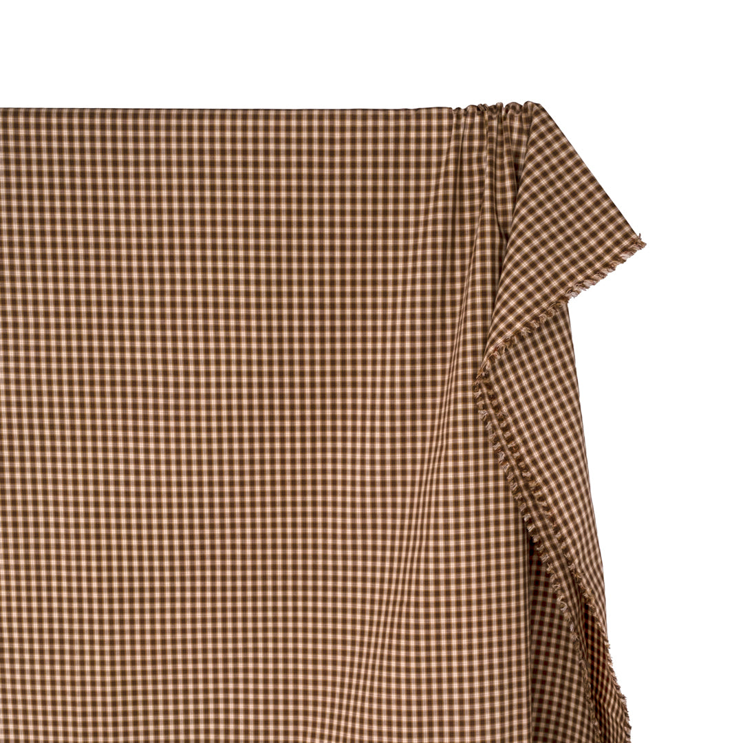 Field Day Plaid Cotton Shirting - Cream/Umber/Cork | Blackbird Fabrics