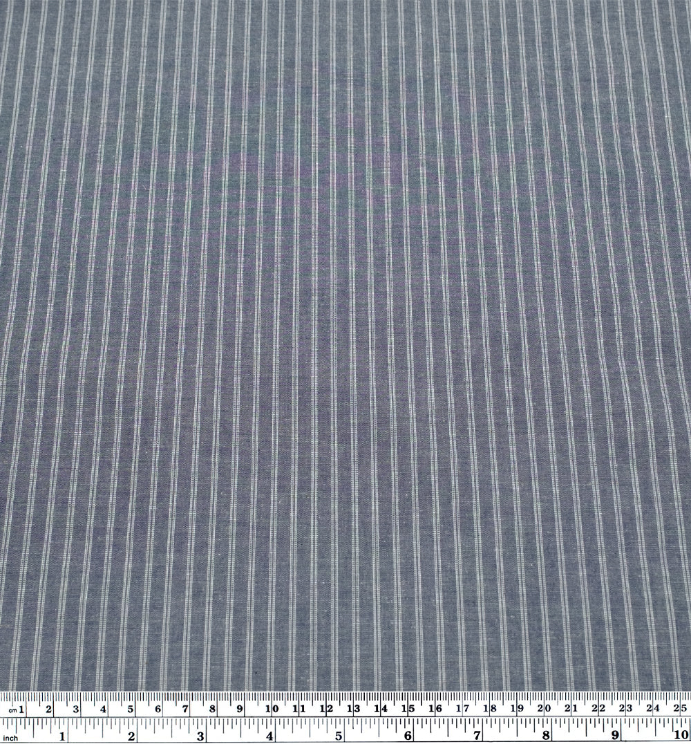 Marina Cotton Linen Chambray Shirting - Vintage Indigo | Blackbird Fabrics