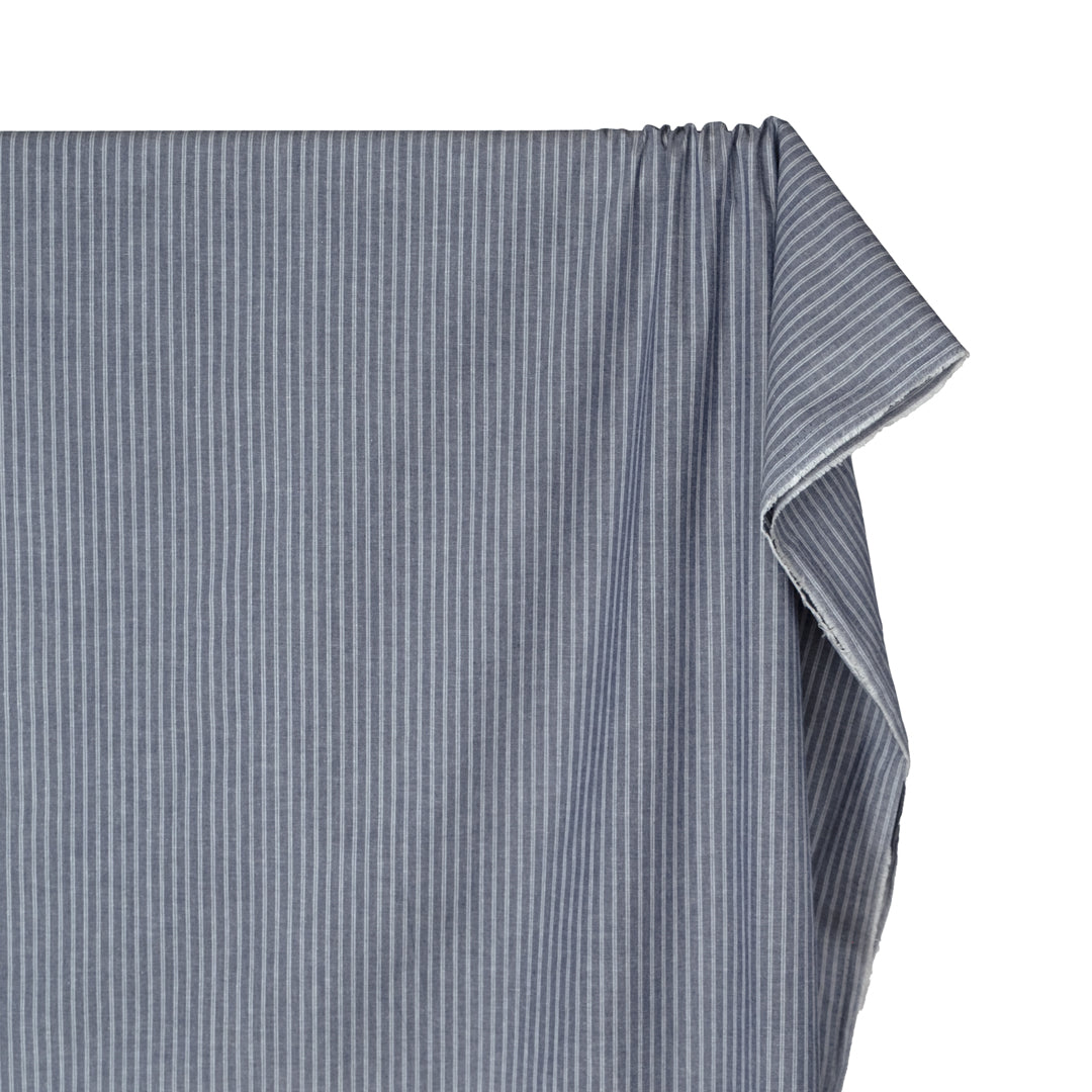 Marina Cotton Linen Chambray Shirting - Vintage Indigo | Blackbird Fabrics