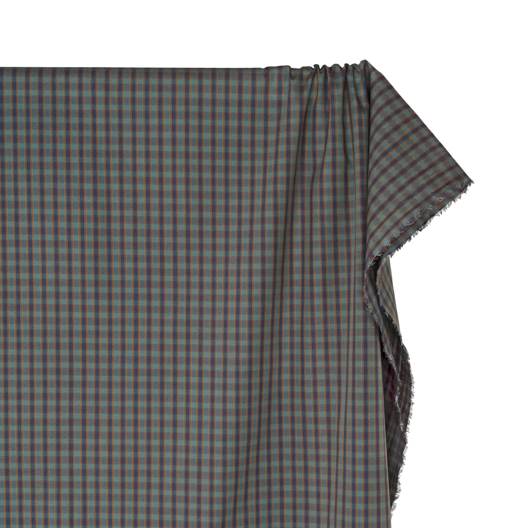 Alchemy Plaid Cotton Shirting - Ocean Mist/Blueberry/Ochre | Blackbird Fabrics