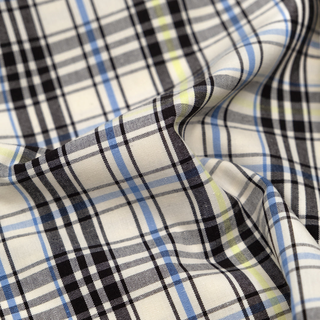 Horizon Plaid Cotton Shirting - Cream/Multi | Blackbird Fabrics