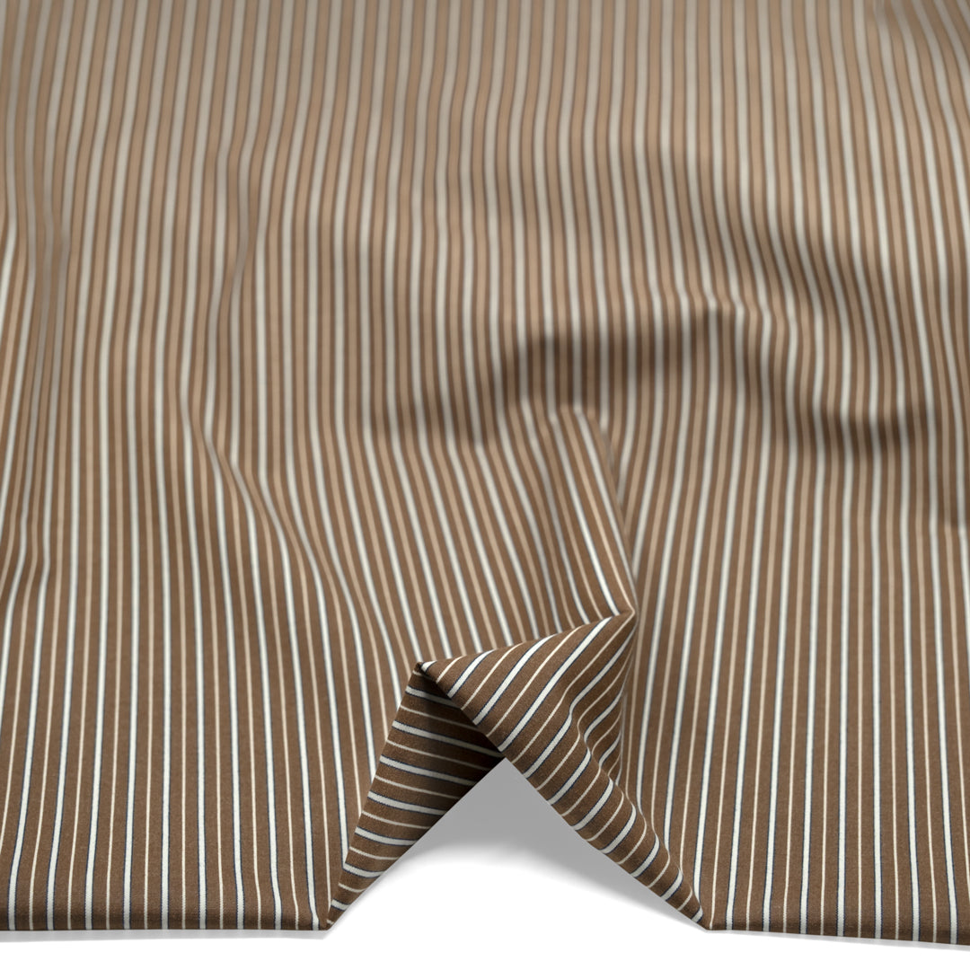 Acre Stripe Brushed Cotton Shirting - Nutshell | Blackbird Fabrics