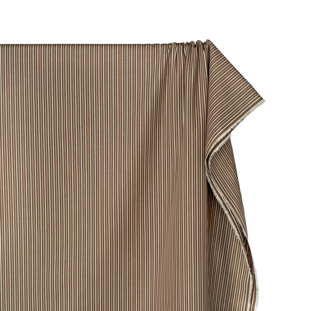 Acre Stripe Brushed Cotton Shirting - Nutshell | Blackbird Fabrics