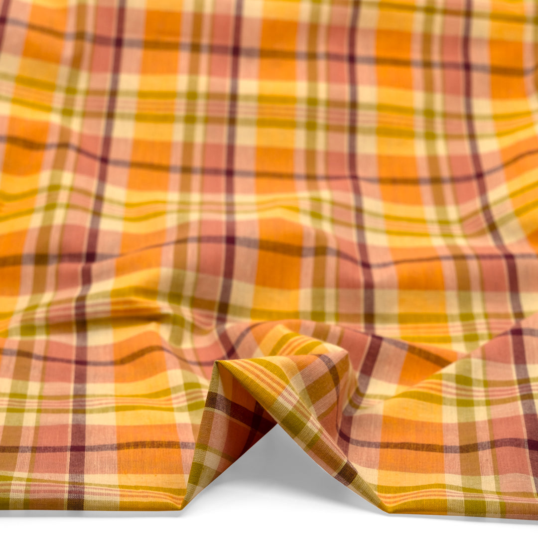 Daylight Plaid Cotton Shirting - Turmeric/Multi | Blackbird Fabrics